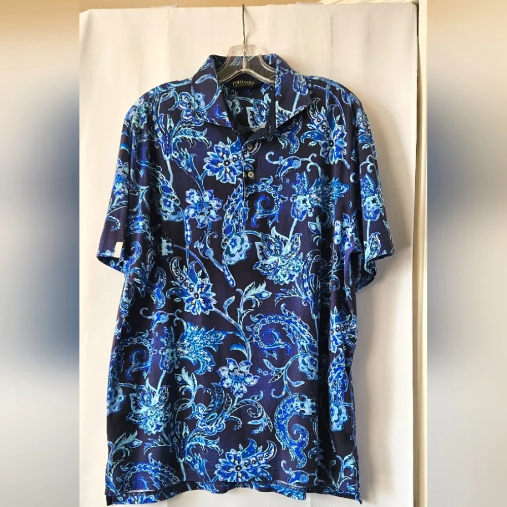 Polo Ralph Lauren Golf Classic Fit Paisley Short Sleeve Polo Shirt Size‎ Large